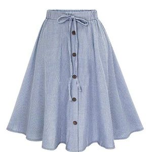 Allonly Seersucker Skirt